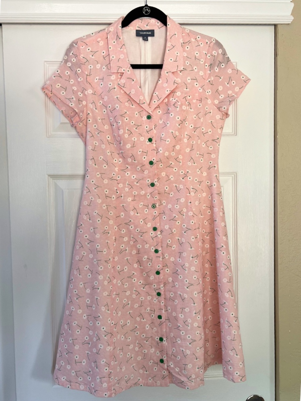 MODCLOTH Daytime Gingham Floral Dress, Women's size 6 - Picture 2 of 7